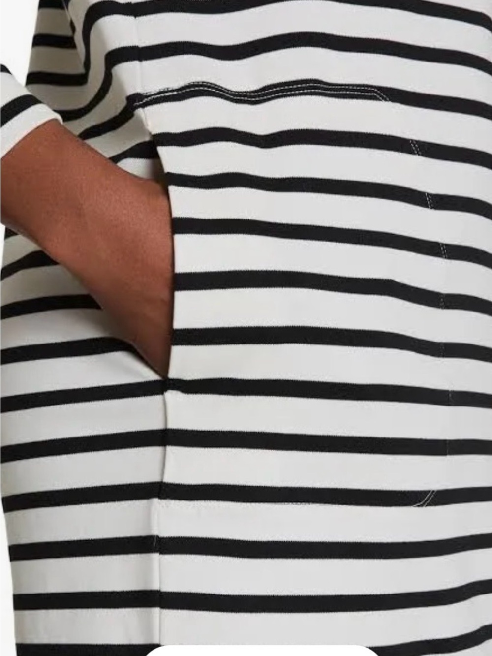 Spanx XL Striped Black & White Boatneck Mini Dress - Picture 5 of 6